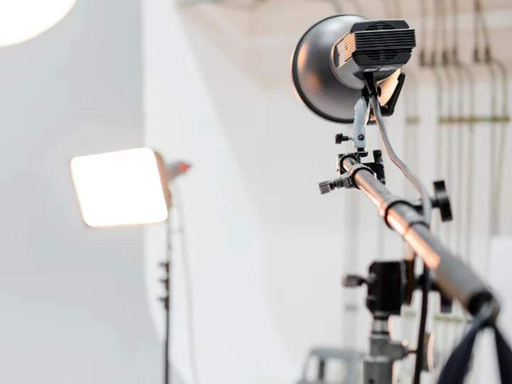 Studio lights on stands